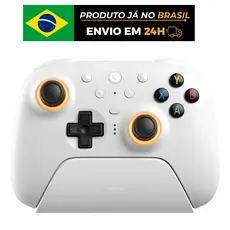 Controle Gamer 8BitDo Ultimate 2 Wireless Sem Fio Hall Effect TMR 1000Hz RGB com Dock para PC Windows Android