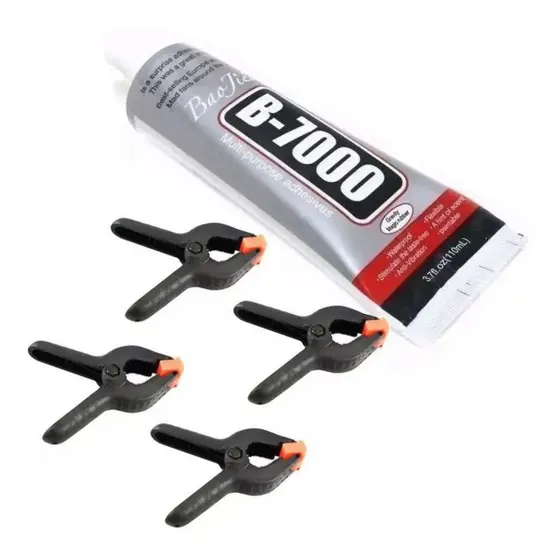 Cola Incolor B7000 110ml + 4 Grampos para Fixar Tela e LCD de Celular Oferta