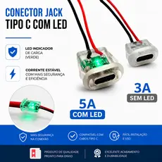 Conector USB Jack Fêmea Rabicho DIY Moto Carro Caixa de Som Eletrônica Projetos -Versões Com ou Sem LED
