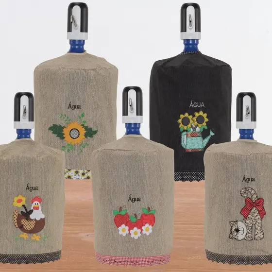 Capa Para Galão de Água Invertida 20 Litros Filtro de Água Várias Estampas Bordada