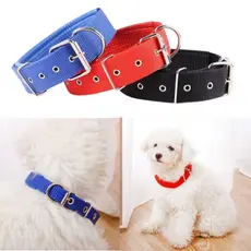 Coleira de Nylon Dupla Camada de Forro Com Costura Reforçada Fivela de Metal Para Cachorro Grande Médio Porte LR-0312