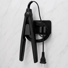 Suporte Organizador De Chapinha Prancha Cabelo Parede Sem Furo Banheiro Porta Cabos Adesivo Preto Branco Premium