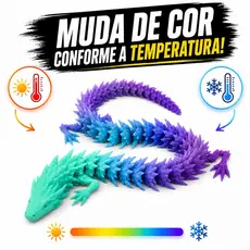 Dragão Articulado Muda De Cor Com Temperatura Brinquedo Sensorial Flexível PLA Térmico Presente Criativo Decoração Geek