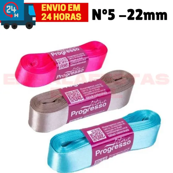 Fita Cetim Nº5 22 mm Progresso - 5 METROS