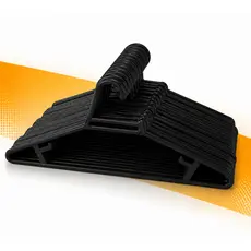 Kit 10 até 100 Cabides + 1 Cabide Adultos Pretos Resistente - Direto de fábrica, organizador