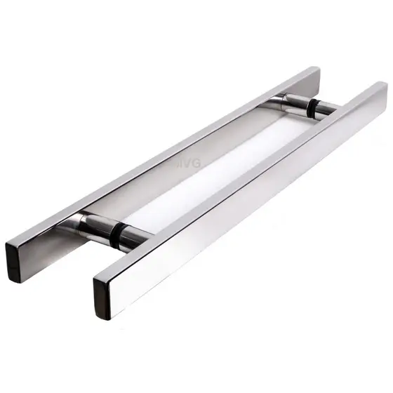 Puxador Chato Polido em Aço Inox 60cm para Porta De Vidro/Madeira/Alumínio