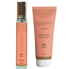 Kit Perfume Árabe Feminino 28ml + Hidratante Árabe 80g Sunshine - Alta fixação.