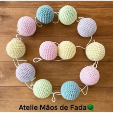 Varal  de croche para berco e cama montessoriana varal de amigurrumi bolinha