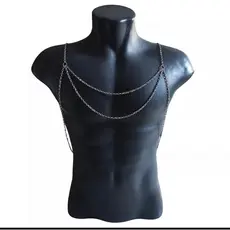 Bodychain Borychain folheado a Ouro Prata e Preto modelo Masculino homem unissex
