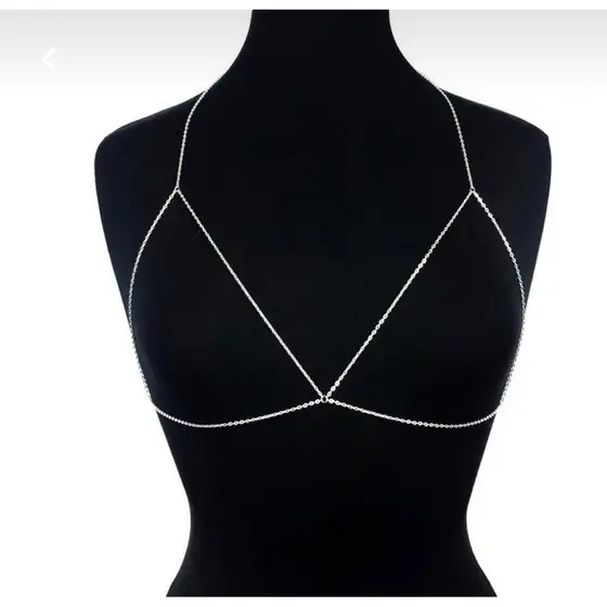 Bodychain borychain Sutiã de correntes  cintos corporais estiloso Festival praia verão festval