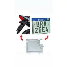 Suporte Protetor Placa Moto Mercosul Universal Moldura Ferro Aço