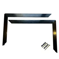 2 Suporte Mão Francesa Reforçada 50cm Preta + Parafusos + Buchas  Reforçada