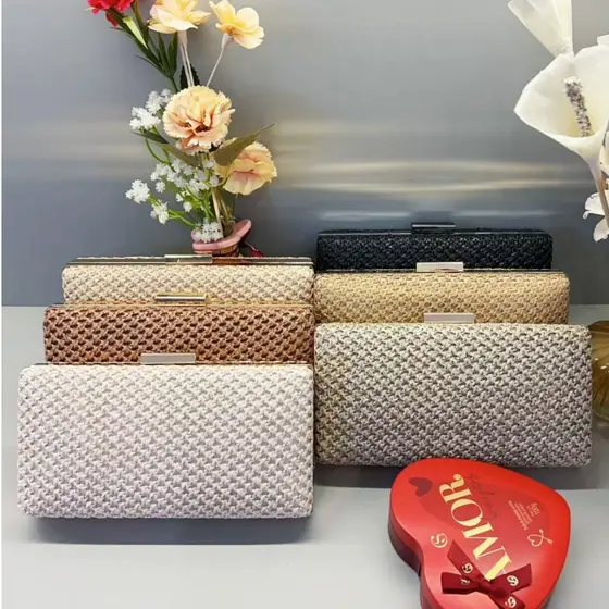 Bolsa Tiracolo / Carteira Feminina com Palha Para Festa / Banquete / Casamento WT168-53