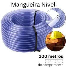 Mangueira de Nível 100m 5/16 Transparente Silicone Construção Pedreiro Profissional