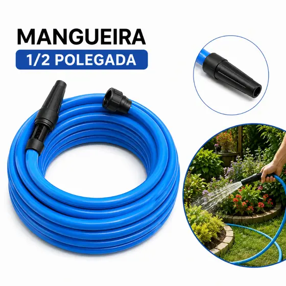 Mangueira de Silicone 1/2 Super Flexível Esguicho Incluso Premium Resistente Sol Alta Durabilidade