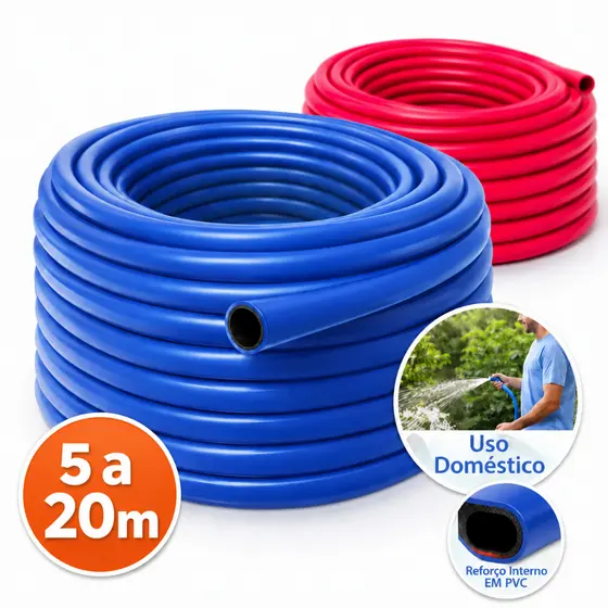 Mangueira Reforçada 3/4 Alta Vazão para Bomba Poço Lava-Rápido – 5m, 7m, 10m, 15m e 20m
