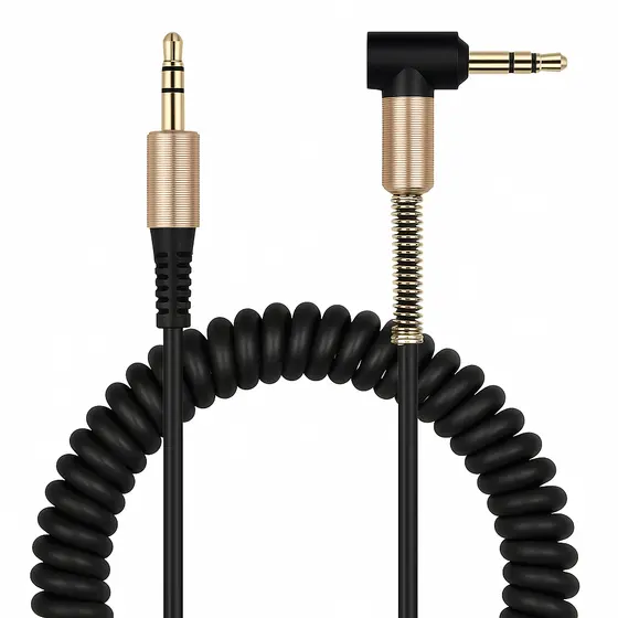 Cabo Auxiliar P2 Aúdio 1,2m Espiral Original P2 para P2 aGold