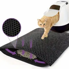 Tapete Higiênico para Gatos EVA Coletor de Areia Dupla Camada Lavável Antiderrapante