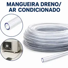 Mangueira Dreno Ar Condicionado Cristal Transparente 1/2 x 1,5mm 10 a 30 Metros Premium