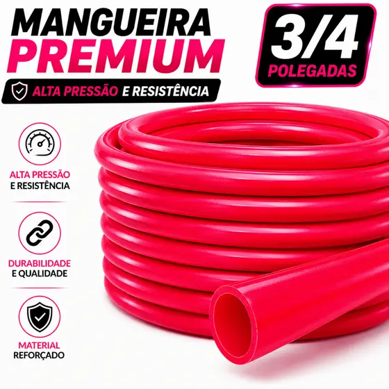 Mangueira 3/4 Reforçada Jardim Alta Pressão Flexível Irrigação 5m a 20m