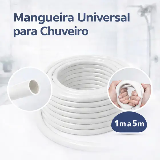 Mangueira de Chuveiro Universal Premium Flexível Silicone Reforçado Banheiro