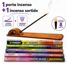 Incenso Com Suporte Madeira Natural Aromas Sortidos Special Blend 1 Caixa 8 Varetas Relaxamento