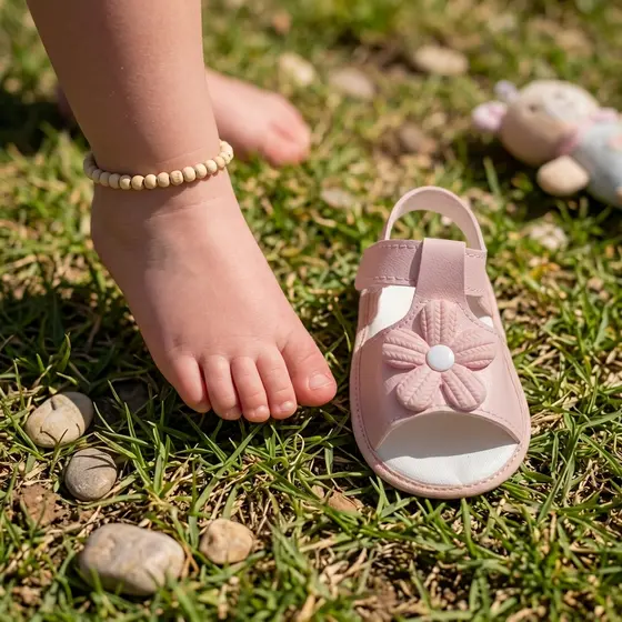 Sandália bebê menina margarida. Conforto e Estilo para os Primeiros Passos
