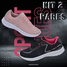 Kit 2 Pares Tênis Esportivos Masculino/Feminino para Academia Confortável