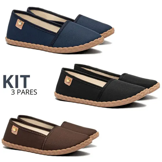 Combo 1 2 e 3 Pares Sapatilha Feminina Flexível Macia Leve