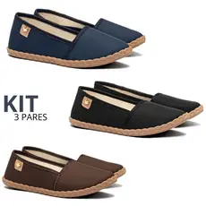 Combo 1 2 e 3 Pares Sapatilha Feminina Flexível Macia Leve