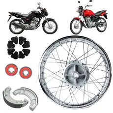 Roda Traseira Titan 150 / 160 + Bucha + Lona + Rolamentos montada e alinhada