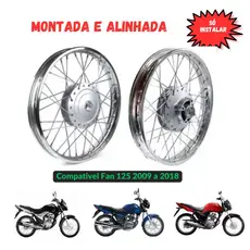 Par De Aro De Moto Fan 125 2009 Em Diante Ate 2023 Montado Alinhado