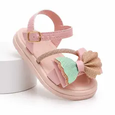 Sandália Infantil Menina Coração Strass Laço Passeio
