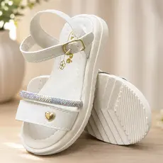 Sandália  Infantil Feminina Brilho Rasteirinha Menina Papete Strass