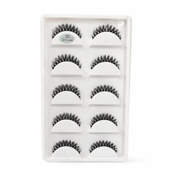 Cílios postiços 3D H13 Mini - cartela com 5 pares