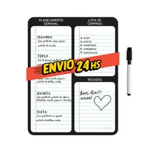 Lousa Quadro Magnético Imã De Geladeira Com Caneta Apagador 19x25 Organização Lembrete Home Office