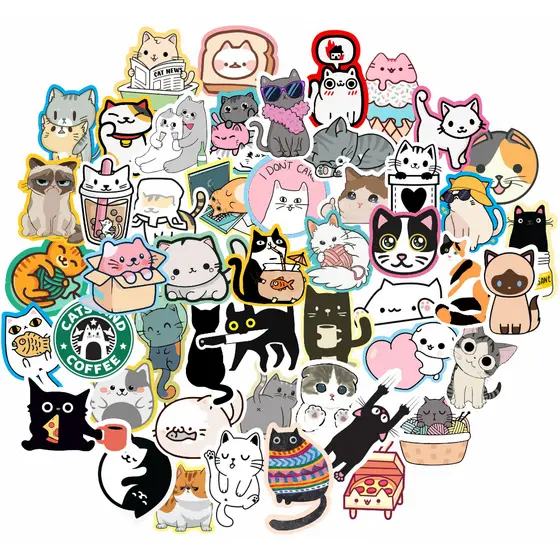 Kit Imãs De Geladeira De Emojis 50 Unidades - Gatinhos