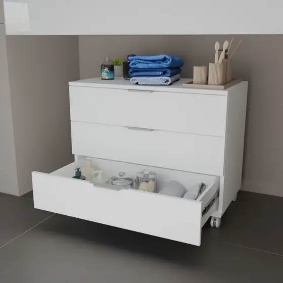 Gaveteiro 3 Gavetas Com Rodizio Para Banheiro Escritório Mesa Cabeceira Home Office