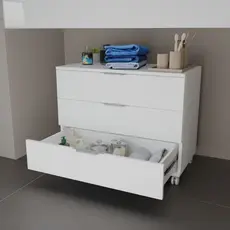 Gaveteiro 3 Gavetas Com Rodizio Para Banheiro Escritório Mesa Cabeceira Home Office