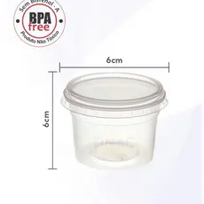 Pote Plástico 140ml com Tampa 24 Unidades
