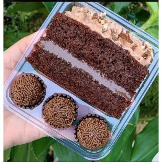 30 Embalagens Para Bolo E Docinhos 1 Fatia De Bolo E 3 Doce