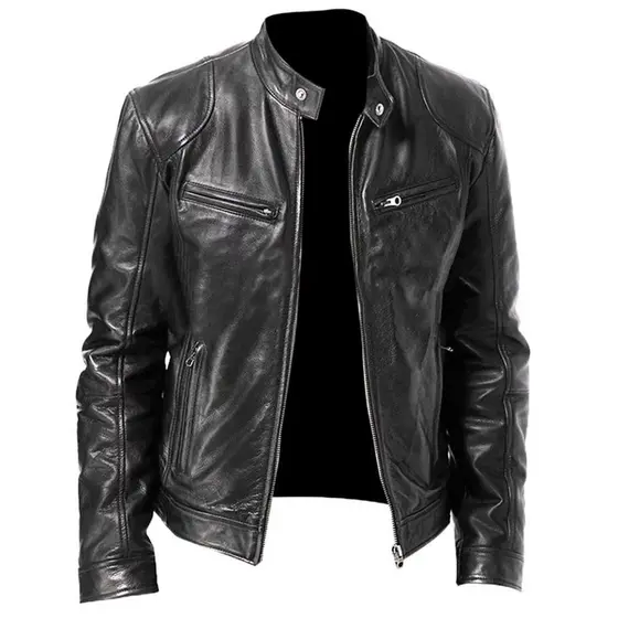 Jaqueta Masculina de Couro Resistente Moderna