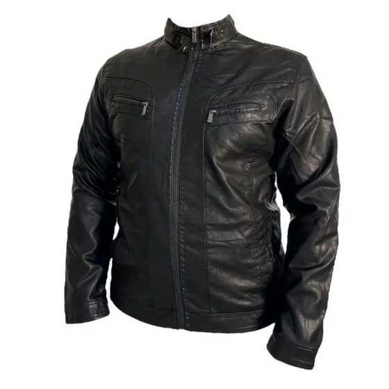 Jaqueta De Couro Masculina Plus Size Resistente Impermeável Pronta Entrega