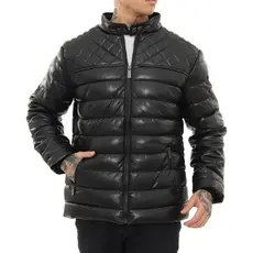Jaqueta Masculina De Couro Puffer Bomber Gominho Frio Impermeável Pronta Entrega