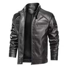 Jaqueta De Couro Masculino Slim