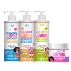 Kit Widi Care Infantil Jubinha Shampoo, Condicionador, Creme Levinho, Manteiguinha Nutritiva
