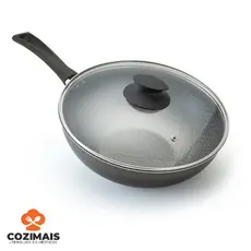 Wok Antiaderente Luxury C/tampa E Cabo N°24