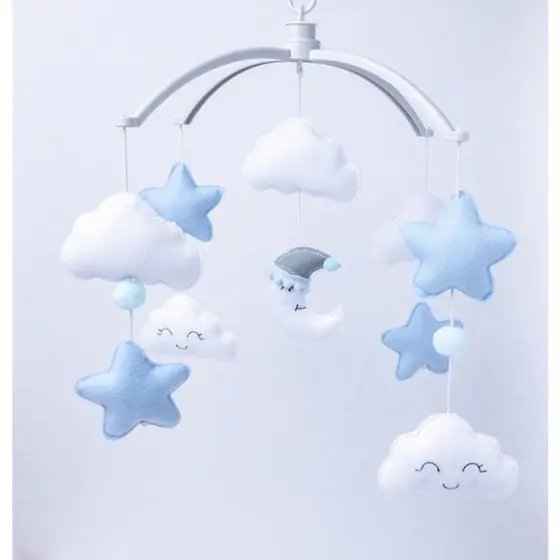 Mobile musical Giratório para berço Bebe Nuvem Azul