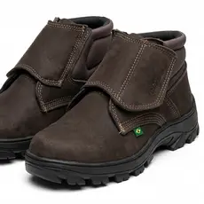 Botina Bota De Segurança Velcro Para Trabalhar Bico Pvc CA