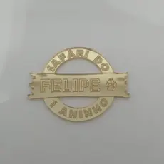 Aplique Placa Safári acrílico dourado